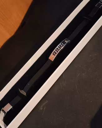 💍 Bracciale Uomo ZANÌ Pelle Nera con Placca Greca