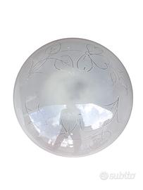 Coppia plafoniere vintage tonde in vetro satinato