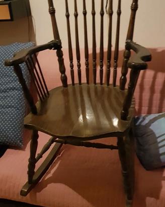 Splendida Sedia a Dondolo Vintage Stile Windsor/Bo