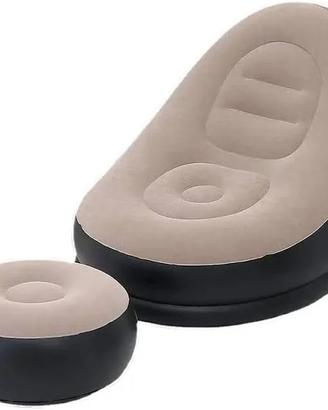 Poltrona gonfiabile con pouf nuova