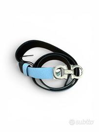 Cintura FERRAGAMO reversibile azzurro/nero