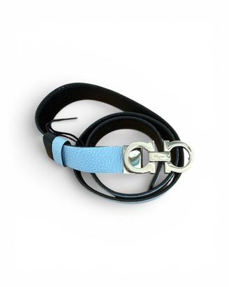 Cintura FERRAGAMO reversibile azzurro/nero