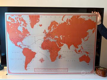 quadro mondo, pannello metallo