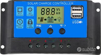 Regolatore di carica solare 10-20-30A. 12 24V 