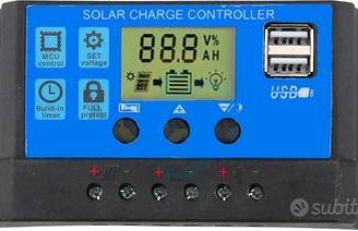 Regolatore di carica solare 10-20-30A. 12 24V 