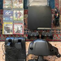 Ps3 Slim + 2 Controller + Volante + 6 Giochi