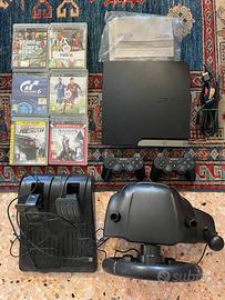 Ps3 Slim + 2 Controller + Volante + 6 Giochi