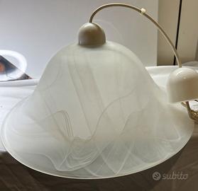 Lampadario vetro Murano bianco satinato design
