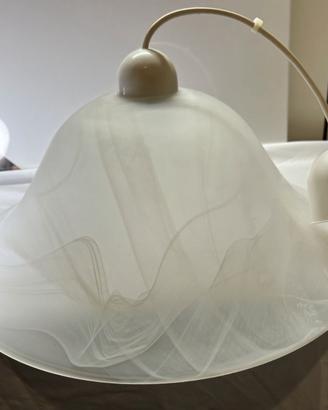 Lampadario vetro Murano bianco satinato design
