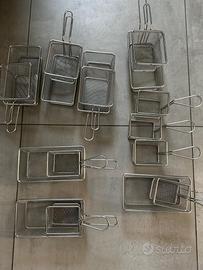 Cestelli in acciaio per patatine, fritti vari