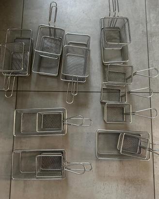 Cestelli in acciaio per patatine, fritti vari