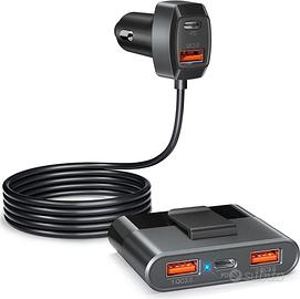 Caricabatteria da auto a 5 porte multiple, 76W USB