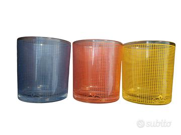 set 6 bicchieri acqua colorati 