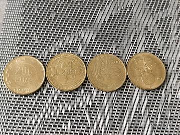 Set  Monete 200 Lire Italiane _particolari 