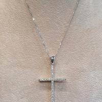 Collana con croce oro bianco