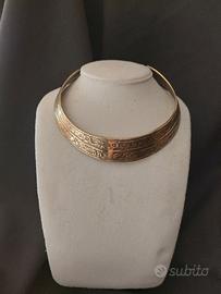 Collier ottone inciso a mano 