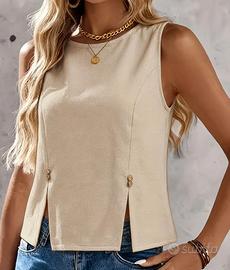 Camicia smanicata puro cotone