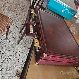 Valigetta 24 ore vintage in vera pelle 
