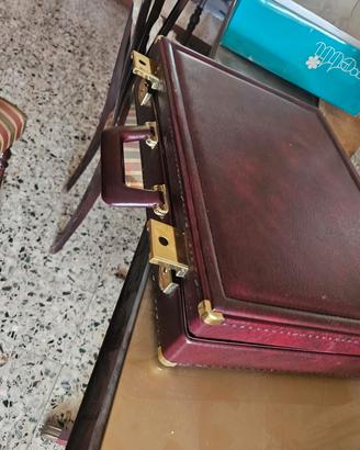 Valigetta 24 ore vintage in vera pelle 