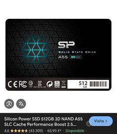 SSD 512gb Nuova!!! Silicon Power.