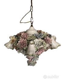Lampadario di porcellana di Capo di Monte