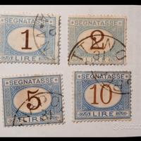 Regno 1874- 4 segnatasse- cifre colore bruno.