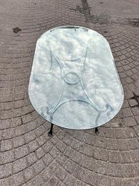 Tavolino ferro battuto e cristallo