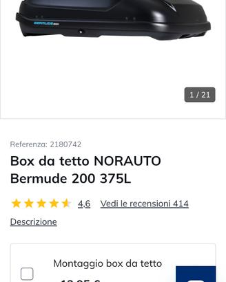 Box da tetto NORAUTO Bermude 200 375L