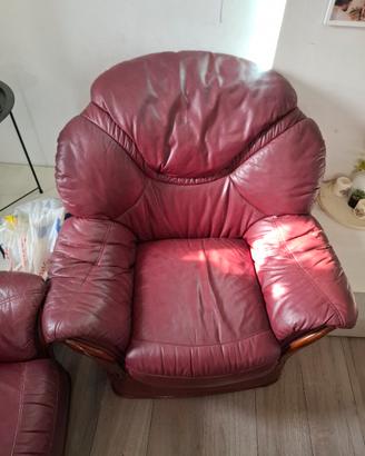 Coppia poltrone in pelle