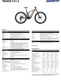 E BIKE MTB GIANT TRANCE X E + 2