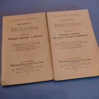 ANTICO LIBRO IN 2 VOLUMI " ELEMENTI DI BIOLOGIA"