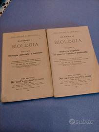 ANTICO LIBRO IN 2 VOLUMI " ELEMENTI DI BIOLOGIA"