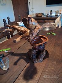 Porta oggetti da tavola in radica di scopa (Erica)