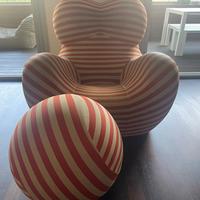 Poltrona UP Soara rigato, beige/arancio