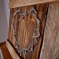cuore legno luminoso led 