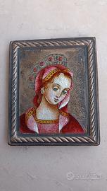 Quadretto in smalto su metallo