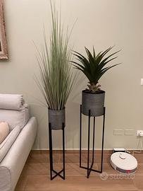 Set piante decorative finte con vaso e supporto