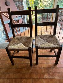 Sedie da pranzo in legno massello