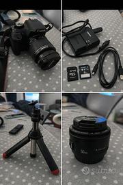 Canon 1200D + 50mm 1.8 + 18-55 + accessori