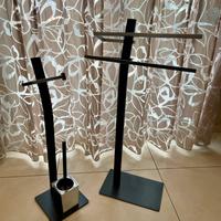 Porta asciugamano porta rotolo scopino acciaio