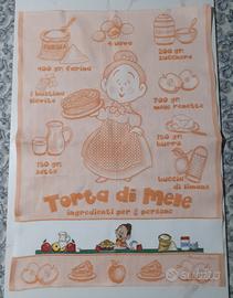 Strofinacci con striscia  ricamata a puntocroce 