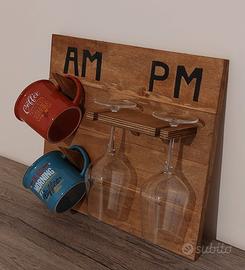 Porta tazze e bicchieri da muro # FATTO A MANO