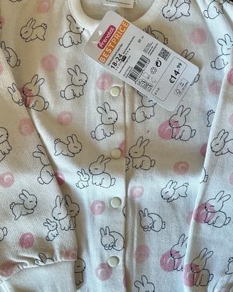 Pigiama bimba bianco coniglietto 18-24 mesi