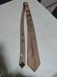 Cravatta 100% seta dorata a righe Ritz Saddler