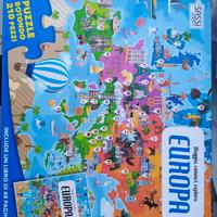 Puzzle 210 Pezzi Europa 70*70 cm bambini