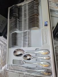 Servizio Posate Gottinghen Acciaio 18/10 e Oro Zec