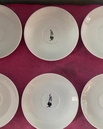 Lotto 6 pz. Bialetti Porcellana Omino con i baffi