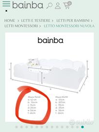 Lettino montessori Bainba e materasso