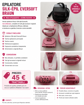 EPILATORE SILK-EPIL EVERSOFT BRAUN