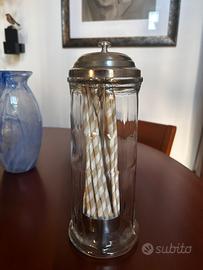 Porta cannucce in vetro